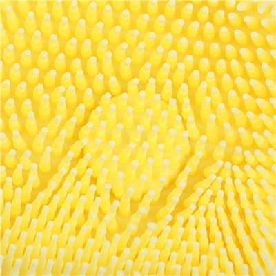 Щётка для мытья и массажа животных, с ёмкостью для шампуня, пластик, жёлтая