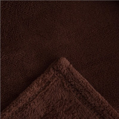 Плед «Этель», 150×200 см, корал-флис, коричневый