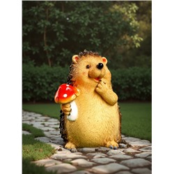 Садовая фигура из полистоуна «Ежик с мухомором», 11×8×9 см