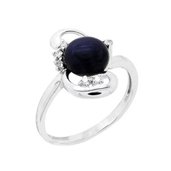 Кольцо из серебра жемчуг, К1329ч