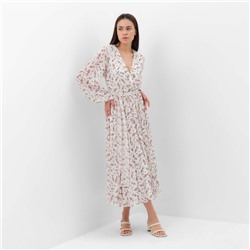 Платье с поясом миди женское MIST, размер 44, белое