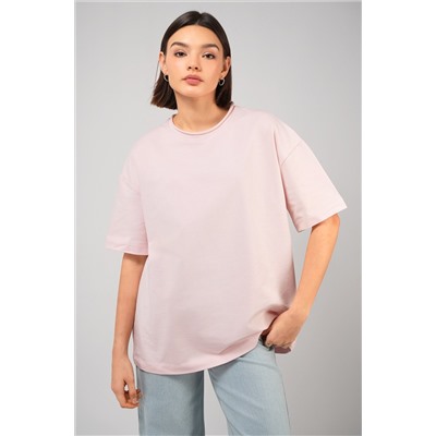 Женская футболка оверсайз из футера двухнитки Happyfox