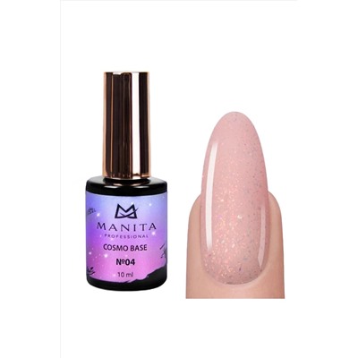 Manita Professional База для ногтей камуфлирующая с блестками №04 / Cosmo Base, 10 мл KRISTALLER, 1110307