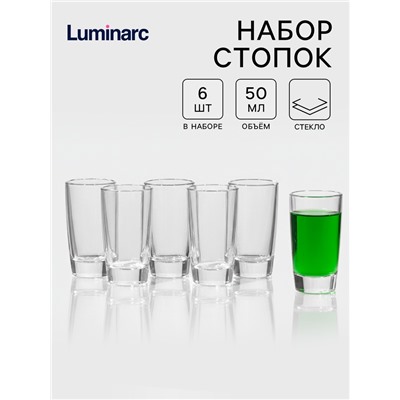 Набор стопок - шотов Luminarc «Монако», 50 мл, 6 шт., стекло, прозрачный