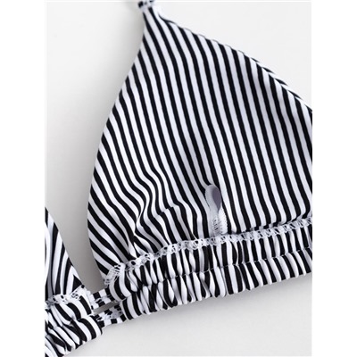 Купальник женский раздельный MINAKU «Stripe», размер 50, цвет черно-белый