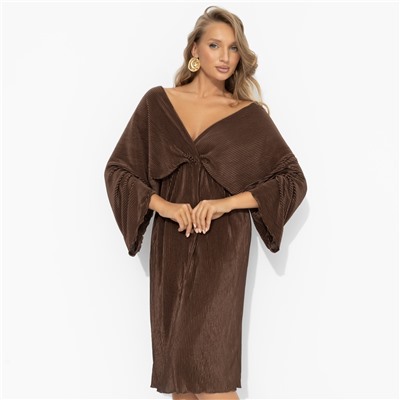 Платье из трикотажа-гофре, Одарена свыше (молочный шоколад)