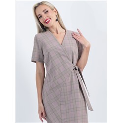 Платье в клетку с имитацией запаха