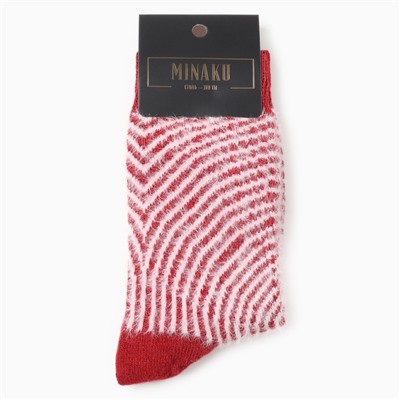Носки женские махровые MINAKU, красные, размер 36-41
