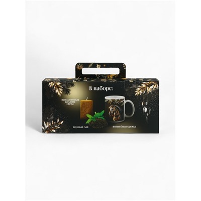 Подарочный новогодний набор «Счастья и удачи»: чай 50 г, кружка 300 мл., свеча