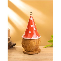 Скворечник подвесной «Гномик в красной шляпе», 14×14×26 см, дерево джампинис