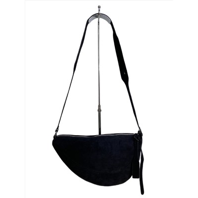 Женская сумка-седло из искусственной замши, цвет черный