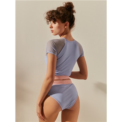 Купальник женский раздельный MINAKU с закрытыми плечами, цвет голубой, размер 44