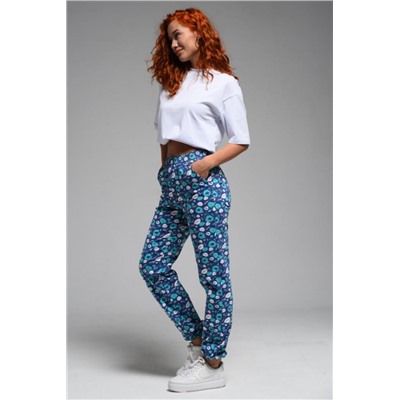 7435 брюки женские (Бирюзовый на джинсе)