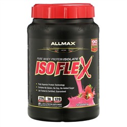 ALLMAX Nutrition, Isoflex, 100% ультрачистый изолят сывороточного протеина (WPI - Технология ионной фильтрации), клубника, 2 фунта (907 г)