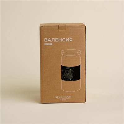 Банка для сыпучих продуктов SL Home «Валенсия», 2 л, 12×20.5 см, с деревянной крышкой, стекло, прозрачная