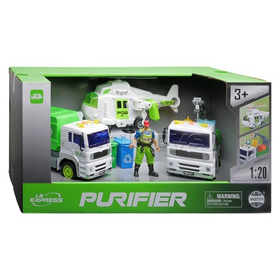 Набор машин "Городская служба" 1:20 (свет, звук) в коробке