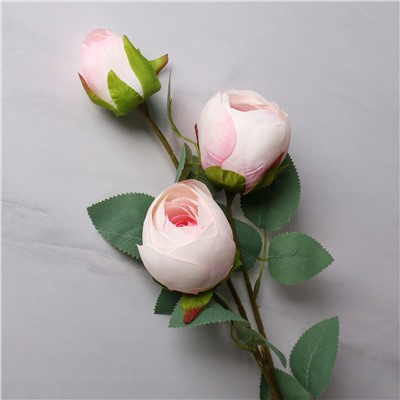 Цветок искусственный Роза кустовая 80 см три бутона / CRK-80 /уп 600/