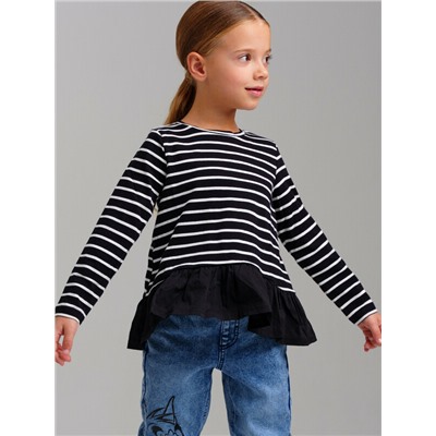 Фуфайка трикотажная для девочек (футболка с длинными рукавами)