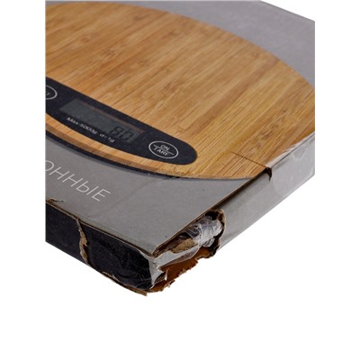 УЦЕНКА Весы кухонные Luazon LVE-029 «Бамбук», электронные, до 5 кг