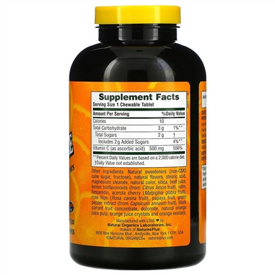 Nature's Plus, Orange Juice, Chewable Vitamin C, 500 mg, 180 Tablets