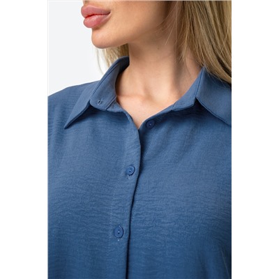 Женская рубашка с коротким рукавом из ткани-жатка Happyfox