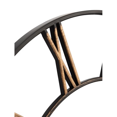 Часы настенные интерьерные, Лофт, бесшумные, плавный ход, d=47.5 см, корпус чёрный с бронзой