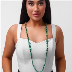 Длинное колье из натуральных камней, цвет: темно-зеленый, арт.018.794