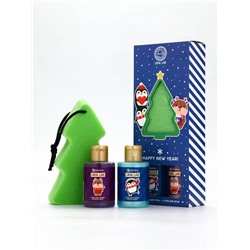 Новогодний подарочный набор косметики Gift for you: гель для душа 2 шт. × 100 мл, мочалка для тела, URAL LAB