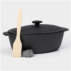 Гусятница Wild Kitchen, 6 л, лопатка и губка в комплекте, чугун