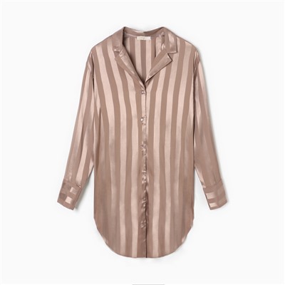 Сорочка ночная женская KAFTAN Silk «Полоса», размер 40-42, пудровая