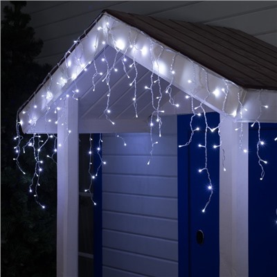 Гирлянда «Бахрома» 3×0.6 м, IP44, УМС, прозрачная нить, 160 SMD-LED, свечение белое, 220 В