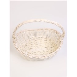 Корзина плетёная для хранения, ива, овальная, белая, набор 4 шт.