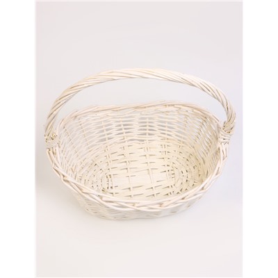 Корзина плетёная для хранения, ива, овальная, белая, набор 4 шт.