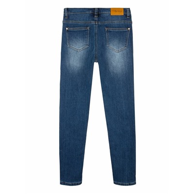 Брюки текстильные джинсовые утепленные флисом для девочек