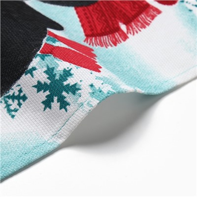 Набор новогодних кухонных полотенец Доляна «Снежного настроения » 35×60 см-2 штуки, 100% хлопок