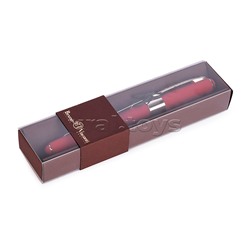 Ручка в футляре "Monaco" шариковая 0.5мм, синяя (красный корпус, коричневая коробка)