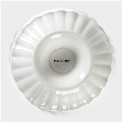 Блюдо для фруктов и десертов Magistro «Цветок», d=15 см, фарфор, белое