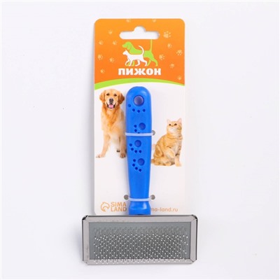 Пуходёрка «Лапки» средняя, 9×12 см, с каплями, синяя