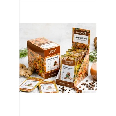 Кедрокофе Йоговский с пряностями шоу-бокс №10*25г ЭКОПРОДУКТЫ, 1183979