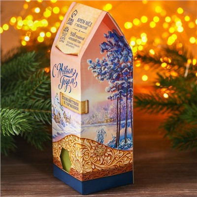 Подарочный набор новогодний «С Новым годом»: чай травяной 20 г и крем-мед 120 г