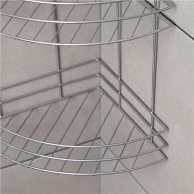 Полка угловая 2-х ярусная, 20×20×29 см, хром