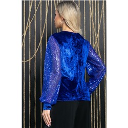 Блуза Жизель (синяя) Б11860