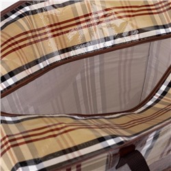 Сумка хозяйственная SHER на молнии, 73 л, 53×29×48 см, бежевая/коричневая