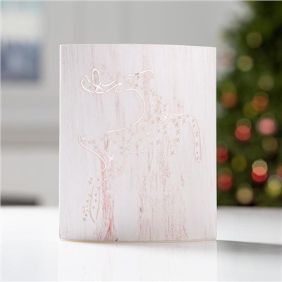 Светодиодная фигура «Олень» 13×16×5 см, картон, батарейка ААх2 (не в комплекте), свечение тёплое белое