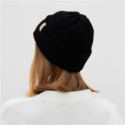 Шапка женская MINAKU «Бини», чёрная, размер 54-56
