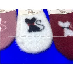 МИНИBS носки женские укороченные ангора НОРКА ШЕРСТЬ «Кошечка»