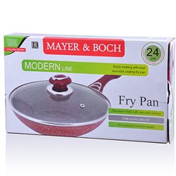 26900 Сковорода 24см мрам/крошка с крышкой MB (х6)