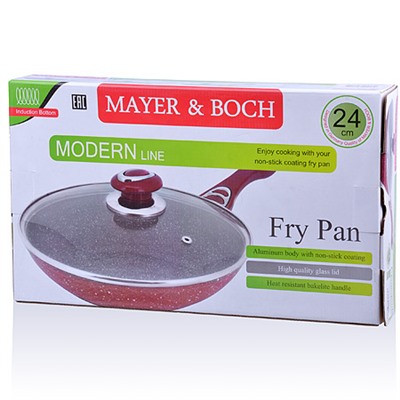 26900 Сковорода 24см мрам/крошка с крышкой MB (х6)