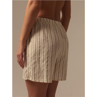 Шорты домашние женские SL HOME Linen, белые, размер 40-42