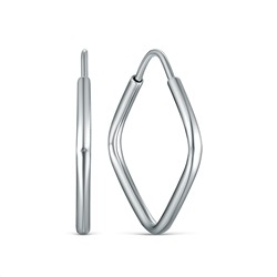 Серьги-конго из серебра родированные - Ромбы 02-12-4420